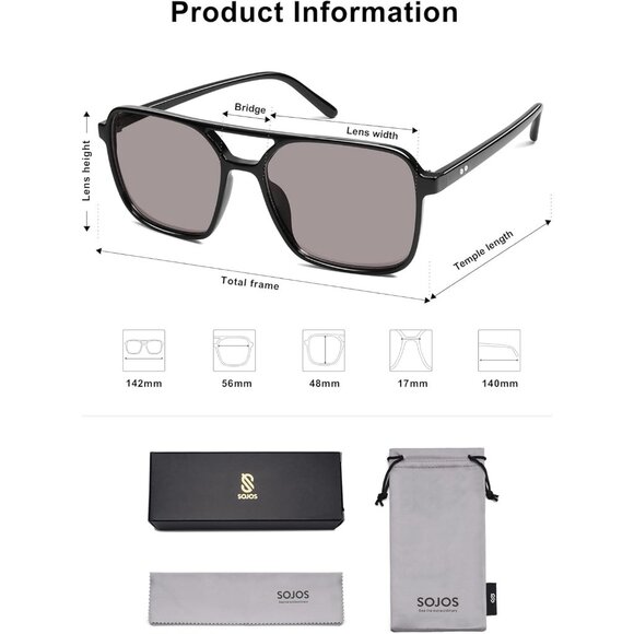 ✨Women\'s Black Trendy Sunglasses Aviator Square Retro 70s Fashion Sun Glasses main image 4
